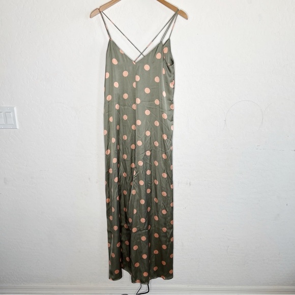 Zara Wide Leg Polka Dot Satin Jumpsuit - Picture 4 of 10